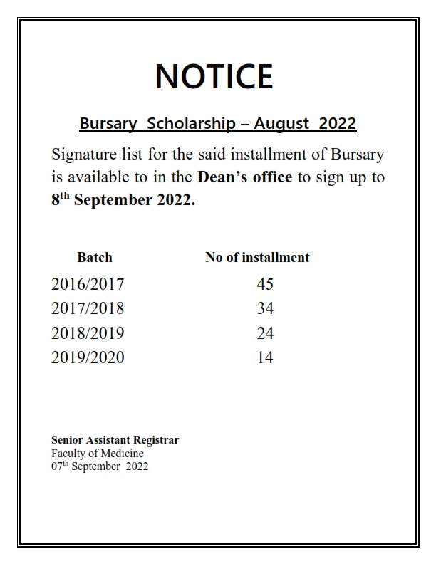 bursary August