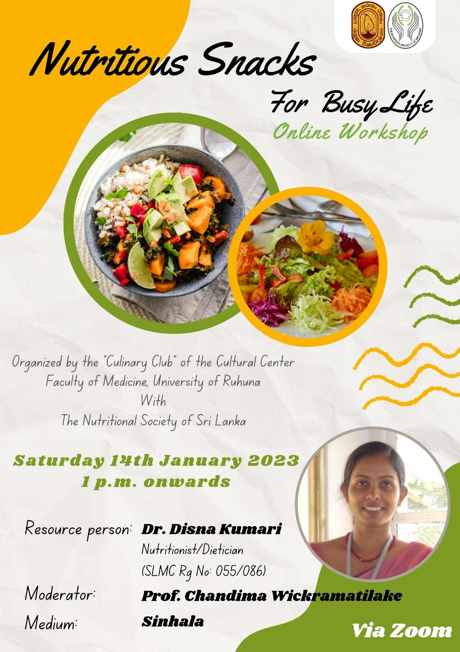 Online workshop on healthy snacks